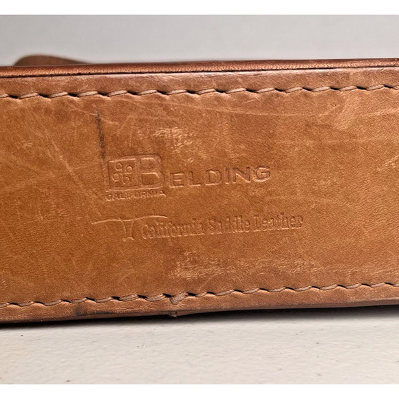 Vintage Brown Belding California Saddle Leather Case Zip Around Small Bag 7x5x2" - Picture 15 of 16